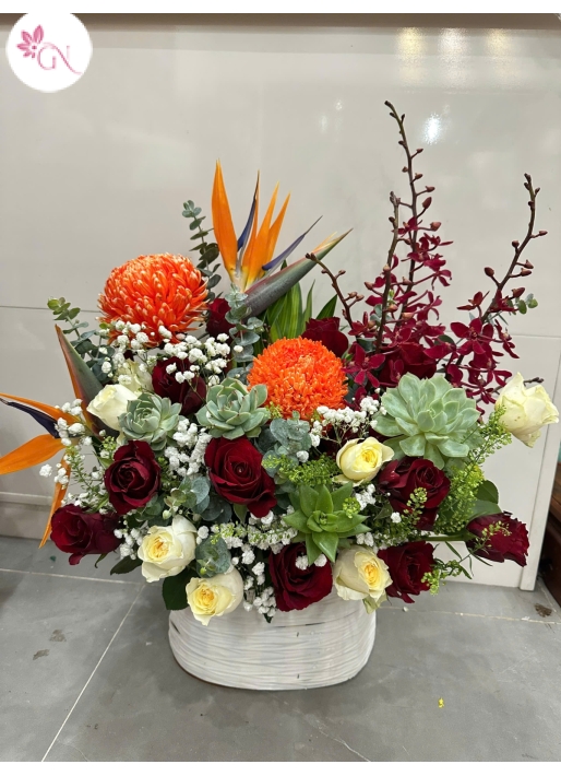 Giỏ Hoa Hồng Đẹp MS14