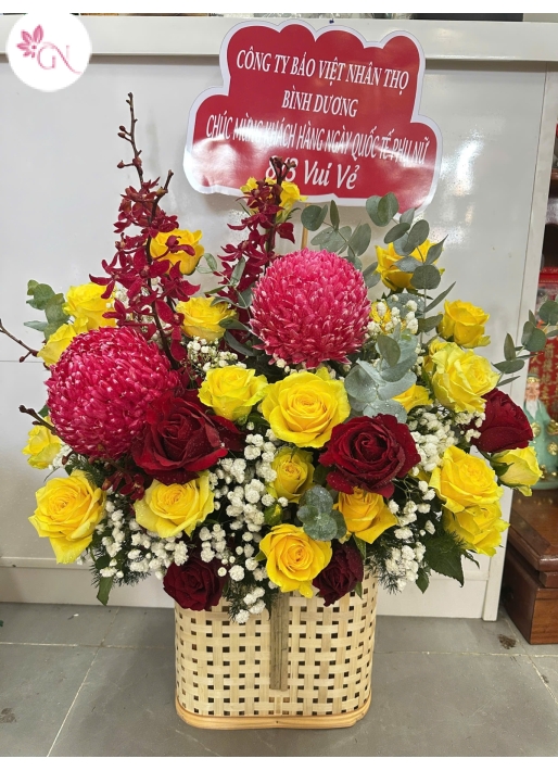 Giỏ Hoa Hồng Đẹp MS23